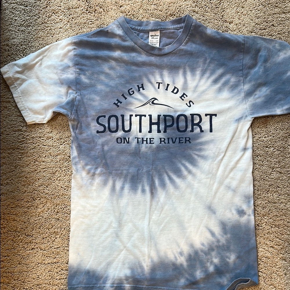 Blue and White Tie-Dye T-Shirt